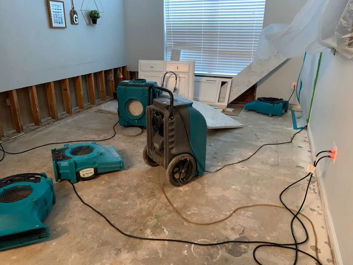 Dehumidifier in flood-cut room for Water Extraction & Removal in Enfield